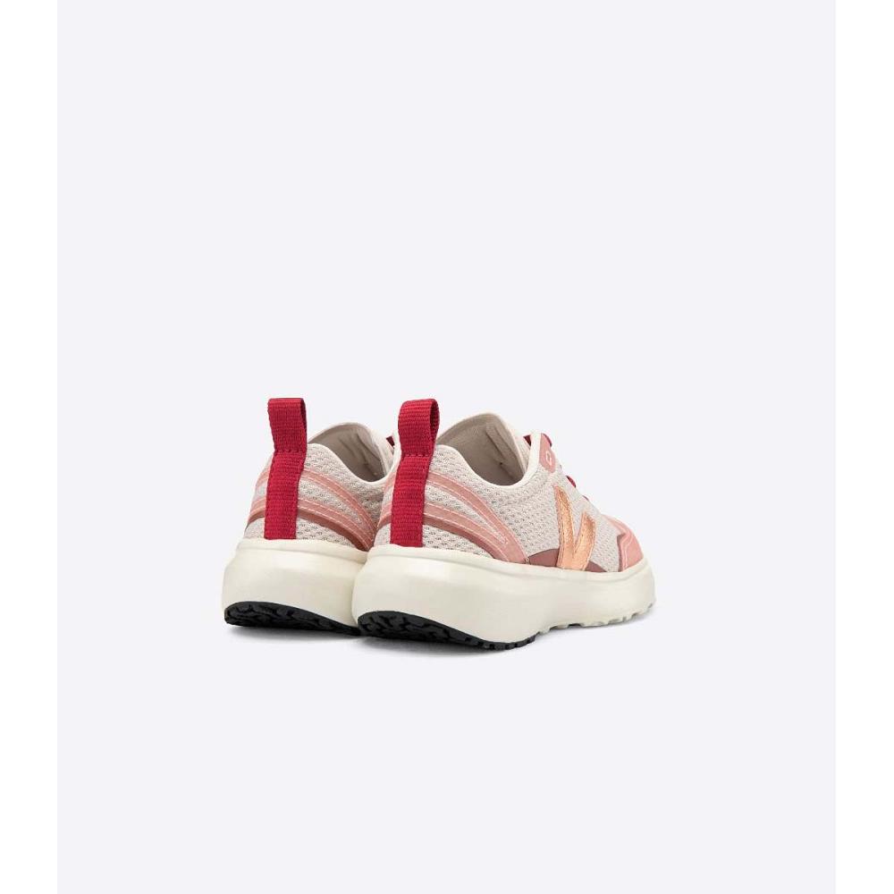 Veja CANARY ELASTIC LACE Løpesko Barn Beige/Pink | NO 720XYU